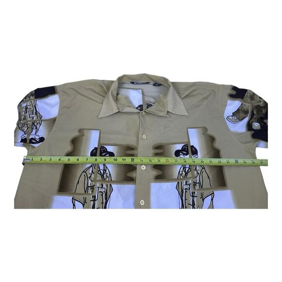 Million Guy Men’s Shirt Brown 18.5 2XL Y2K 90’s Button Up Hip Hop Urban Street - Picture 8 of 11
